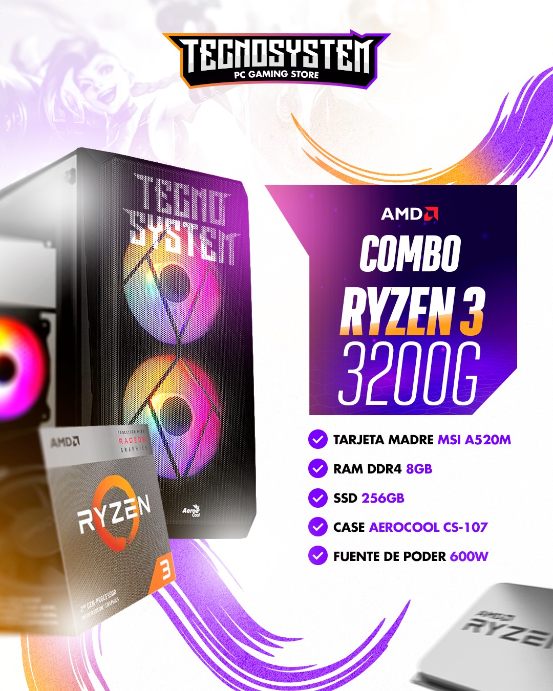 tecnosystem_store Facebook ad: ¿Quieres jugar en PC con buen rendimiento?