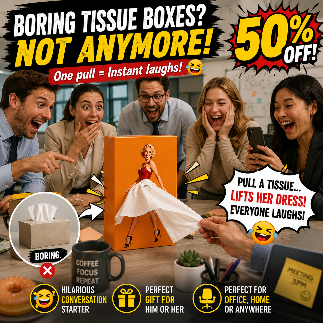 Numerousty Facebook ad: Retro Chic Tissue Box