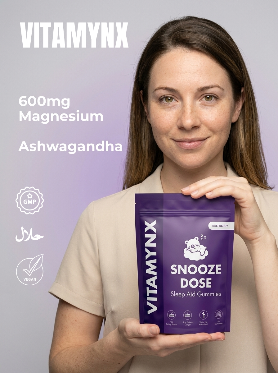 Vitamynx Facebook ad: Snooze Dose, Sleep Aid Gummies