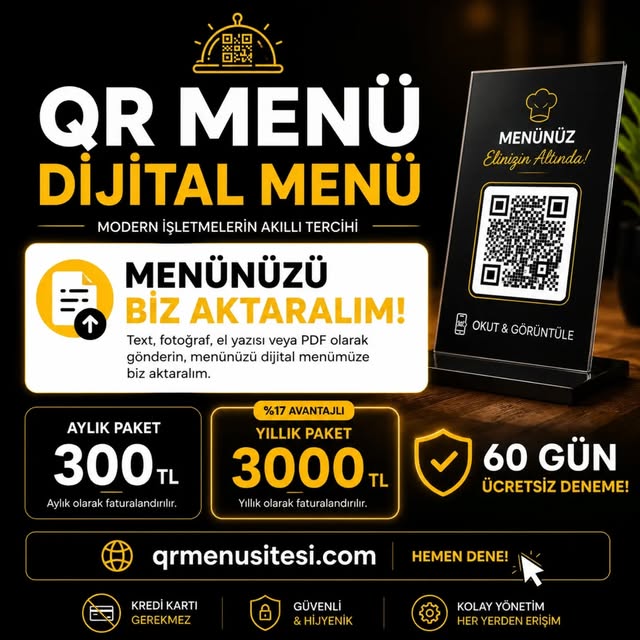 QR Menü Sitesi Facebook ad: İşletmeniz için profesyonel dijital QR Menü.
