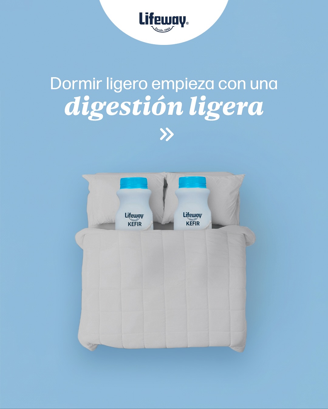 Lifeway Kéfir México Facebook ad: Dormir bien empieza desde el intestino Comenta descanso…