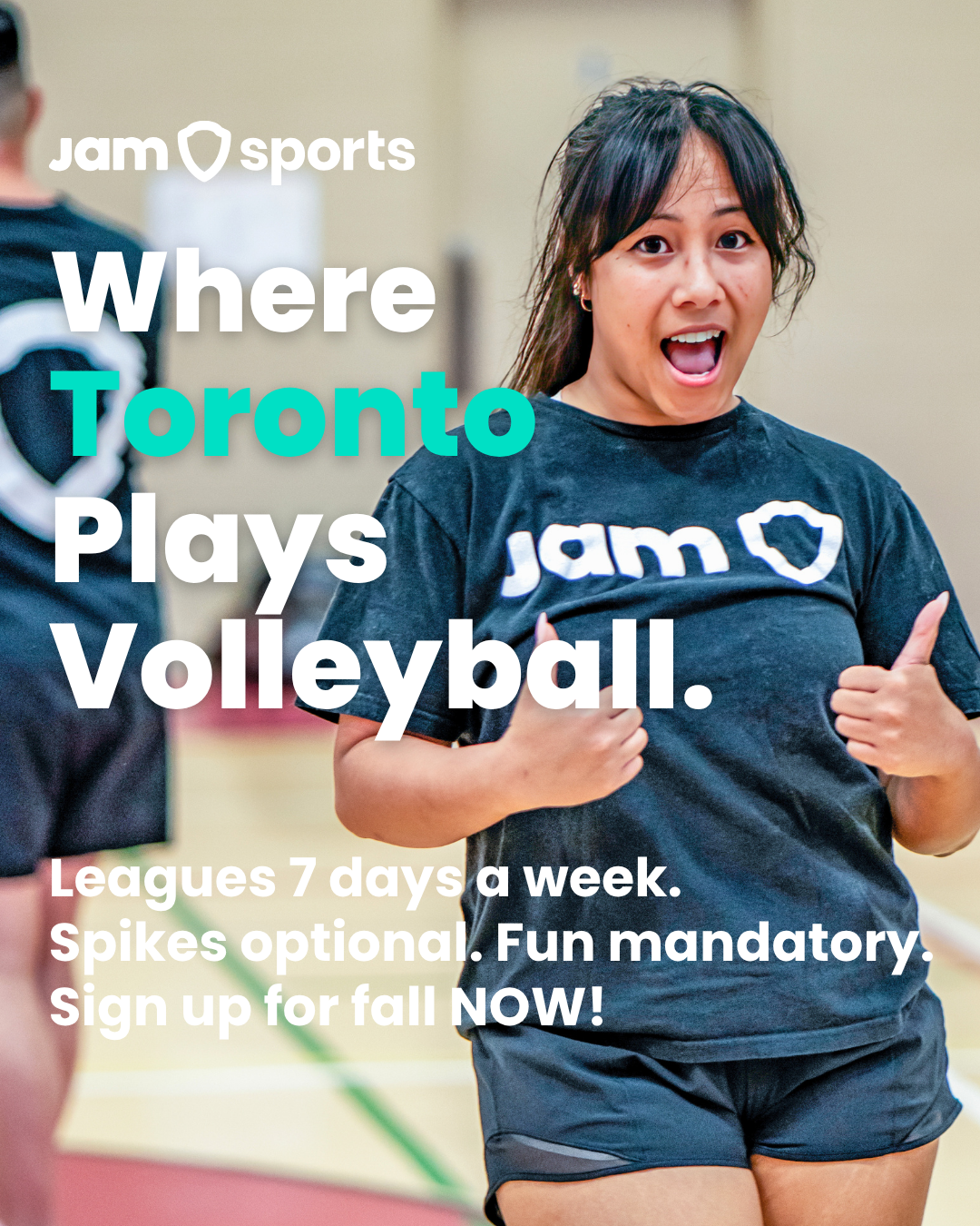 JAM Sports Toronto Facebook ad: WHERE TORONTO PLAYS VOLLEYBALL