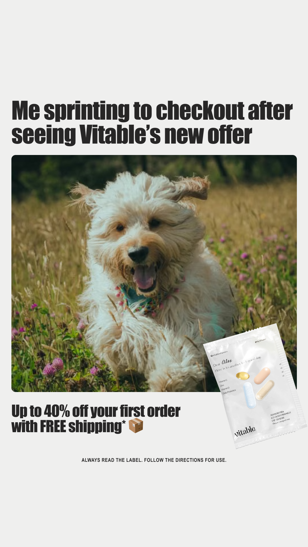 Vitable Facebook ad: Vitable | Personalised Daily Vitamin Packs