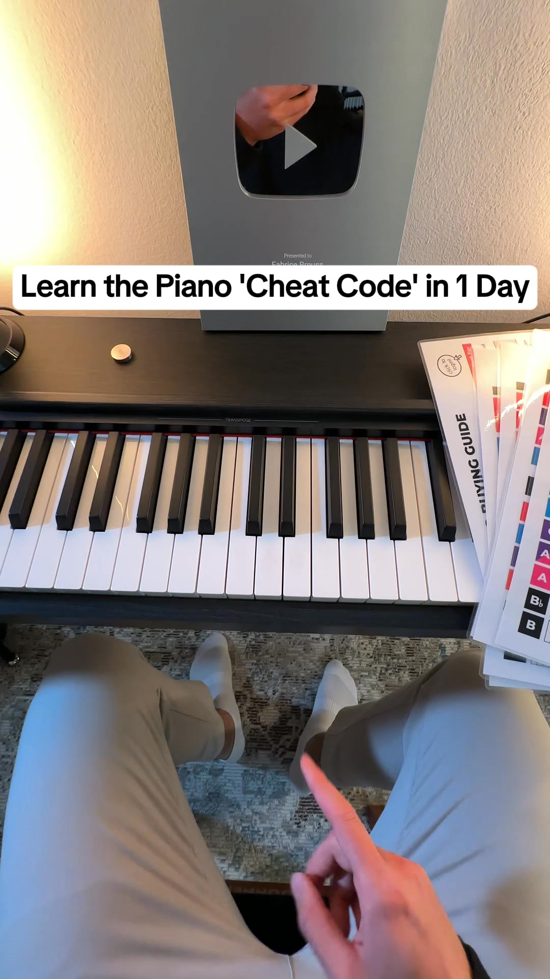Fabrice Breuss Facebook ad: Learn the Piano CHEAT CODE in Just 1 Day