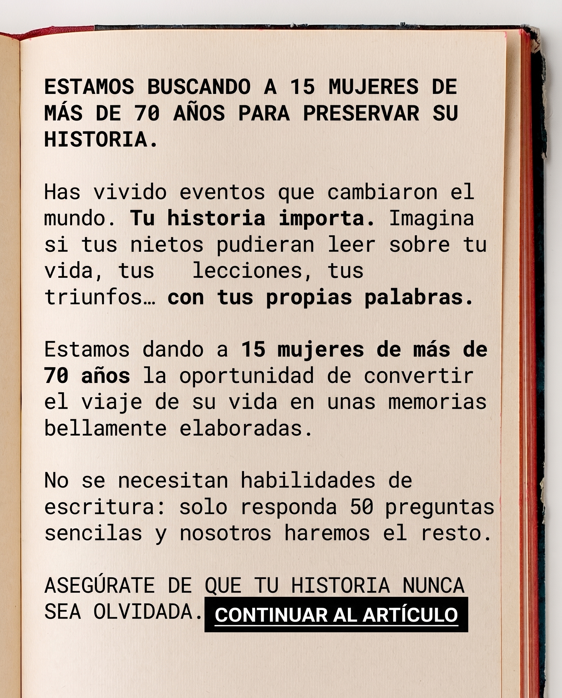 Memowrite Facebook ad