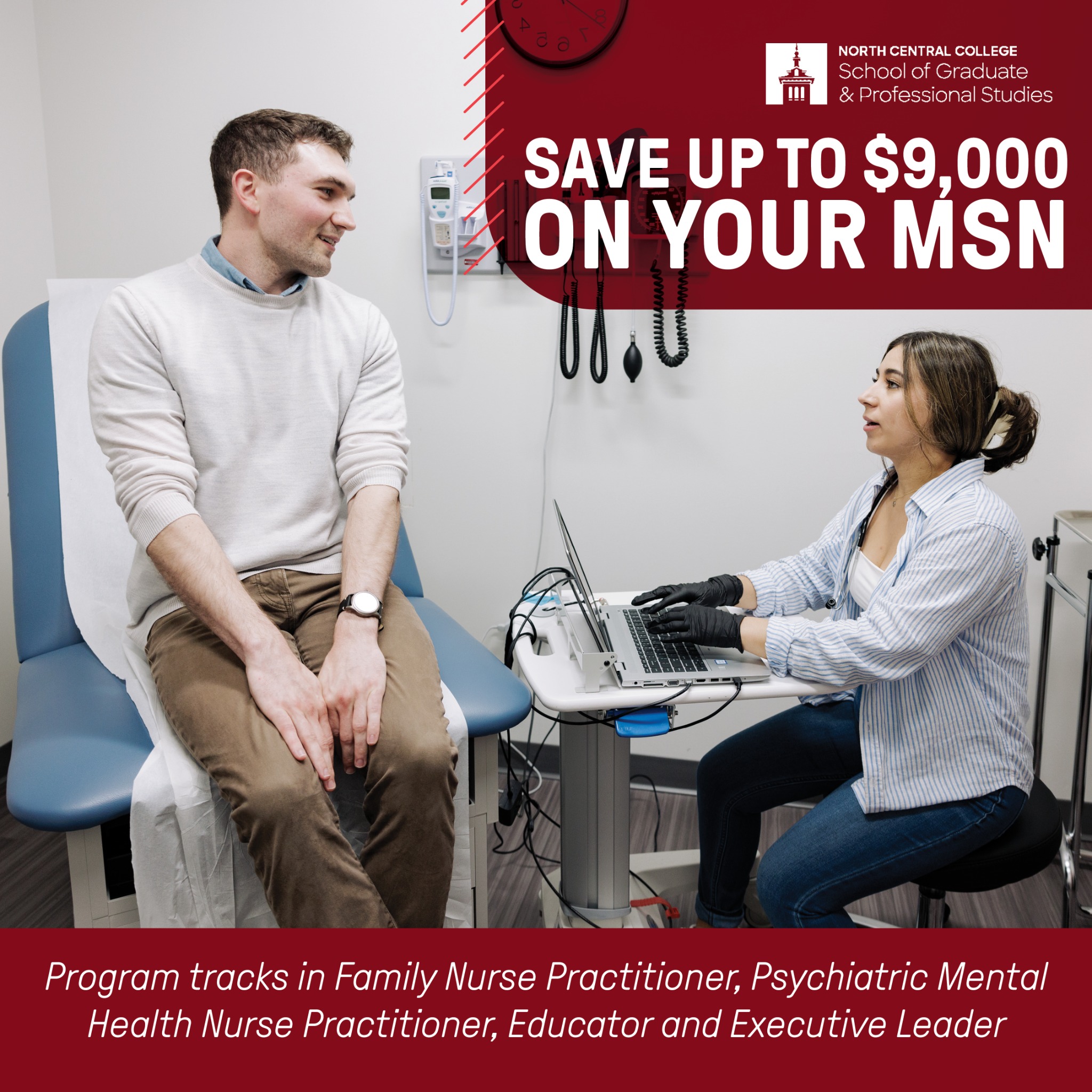 North Central College Facebook ad: Advance Your Nursing Career