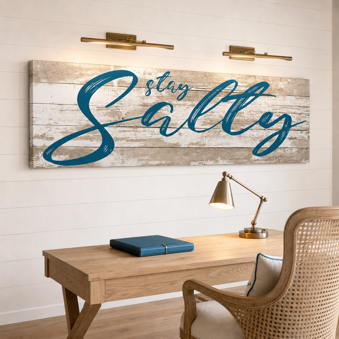 Tailored Canvases - Personalized Art Facebook ad: Stay Salty Coastal Sign II | Made in the USA | Ships Fast
