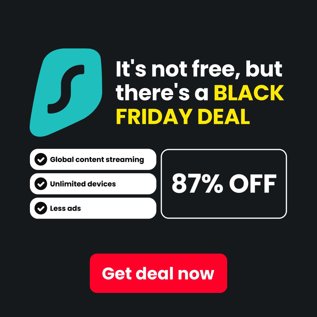 Surfshark Facebook ad: Surfshark up to 87% off + 3 months extra