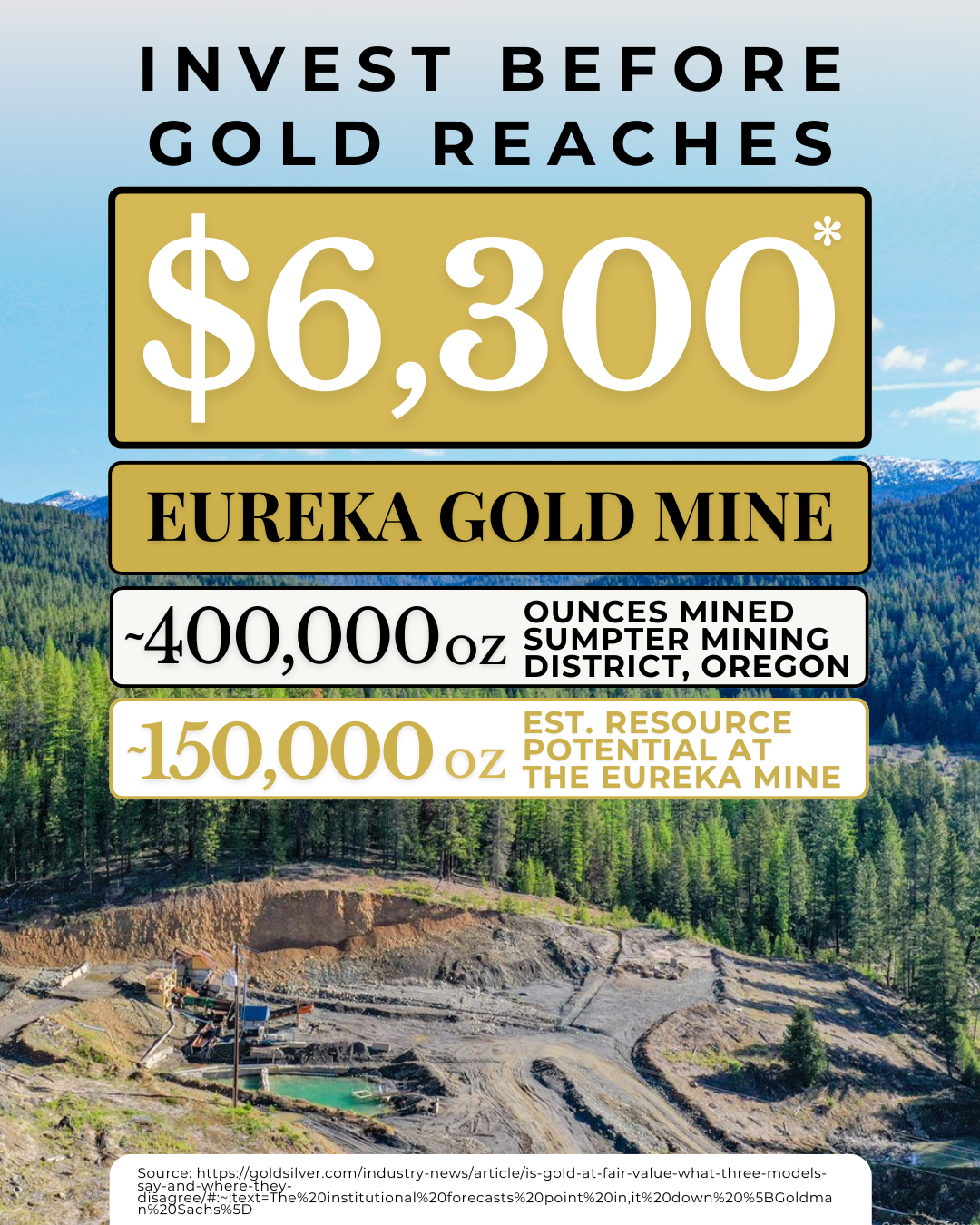 Trek One Capital Facebook ad: Gold at $6,300/oz? Participate In Production.