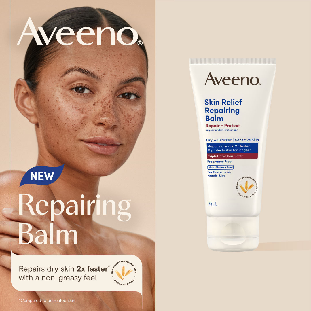 Aveeno Facebook ad: Aveeno Skin Relief Repairing Balm
