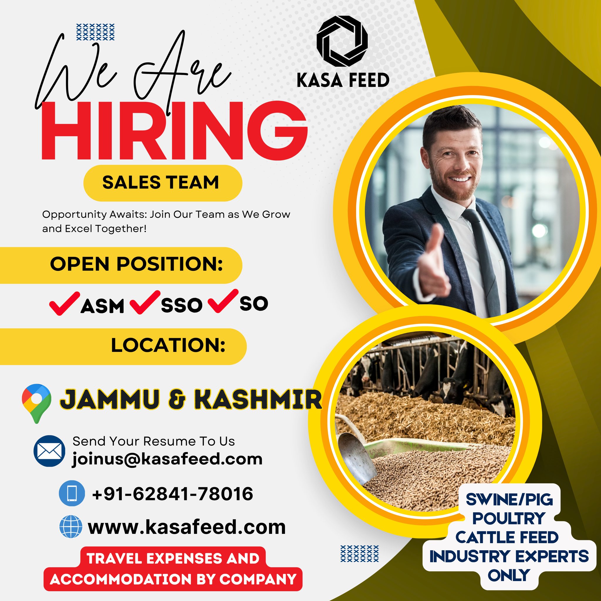 Kasa Feed Facebook ad: WE ARE HIRING J&K- SALES TEAM