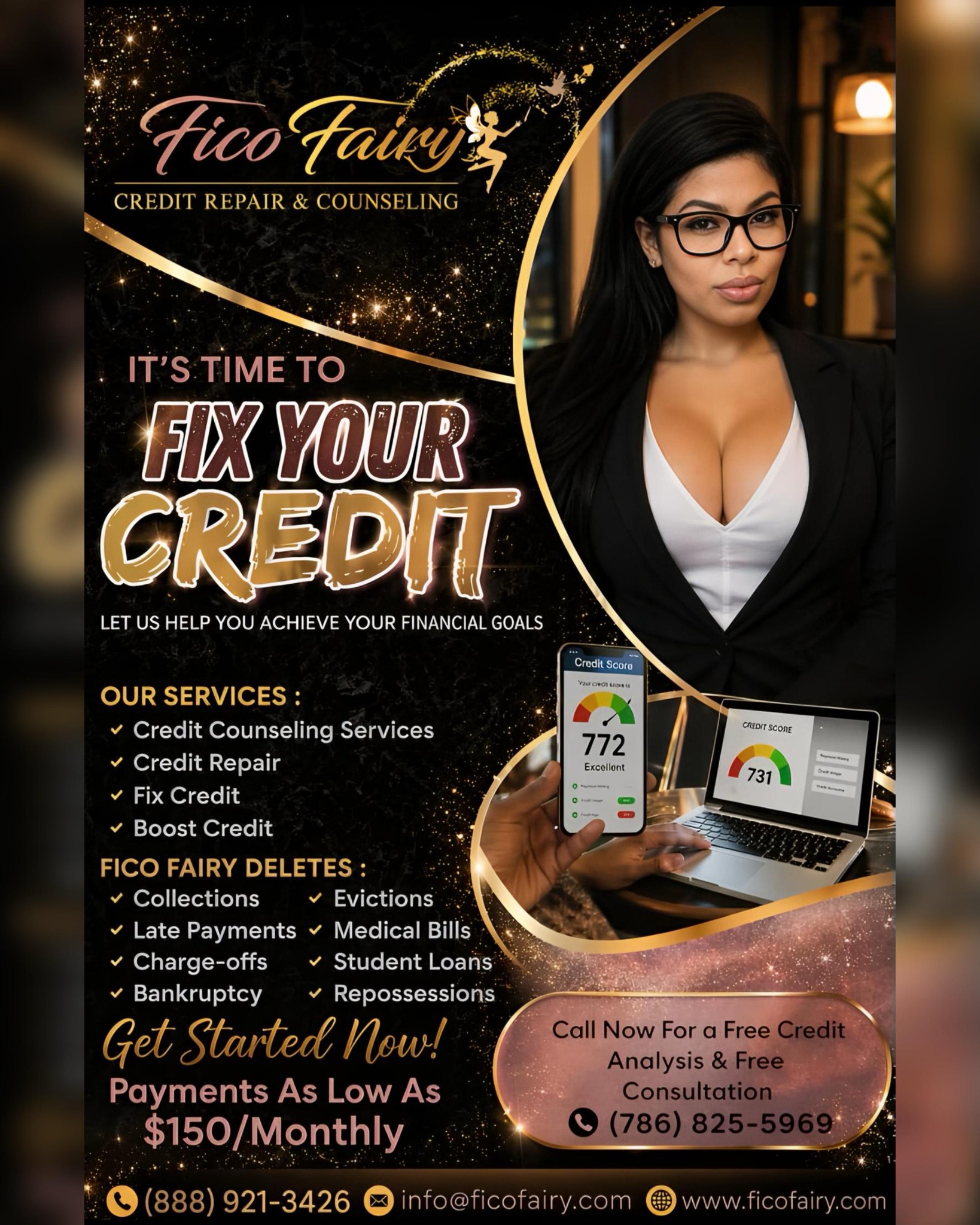 FICO Fairy Facebook ad from May 28, 2026