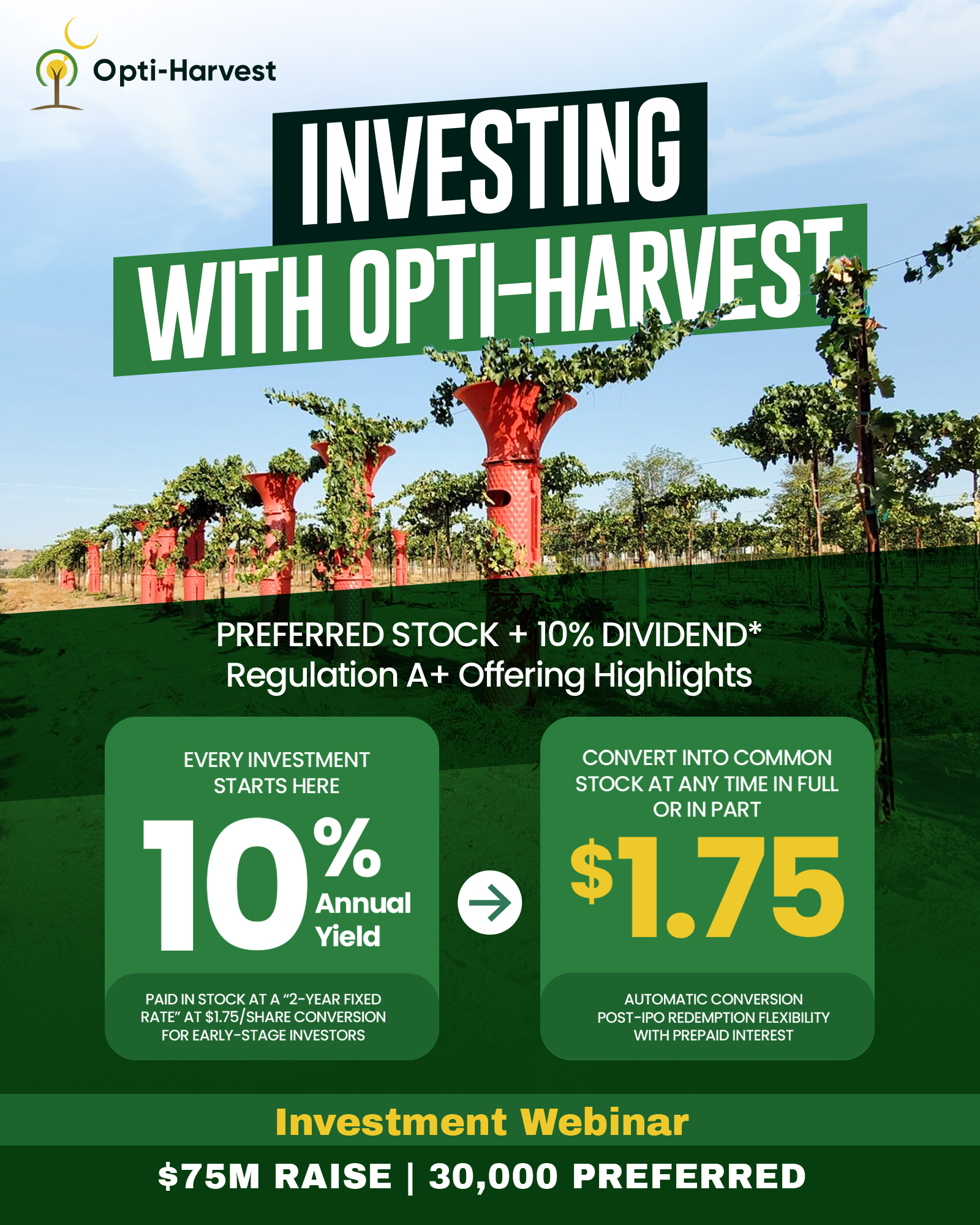 Opti-Harvest Facebook ad: An SEC Regulated Investment