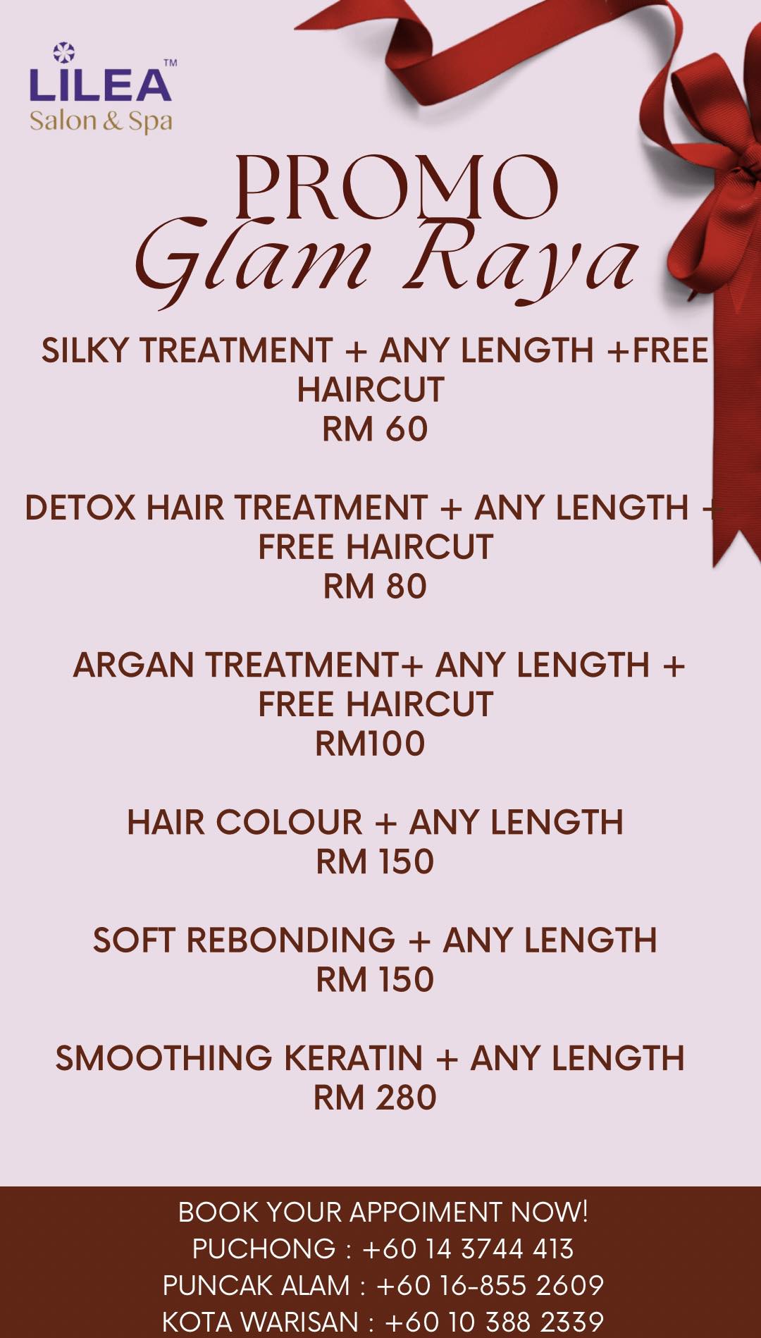 LILEA Salon Spa - Kota Warisan Facebook ad: PROMO GLAM RAYA | LILEA KOTA WARISAN