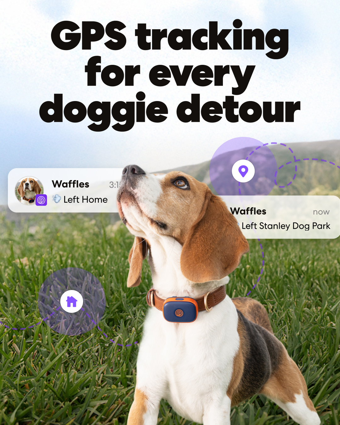Life360 Facebook ad: Stay on their tail.