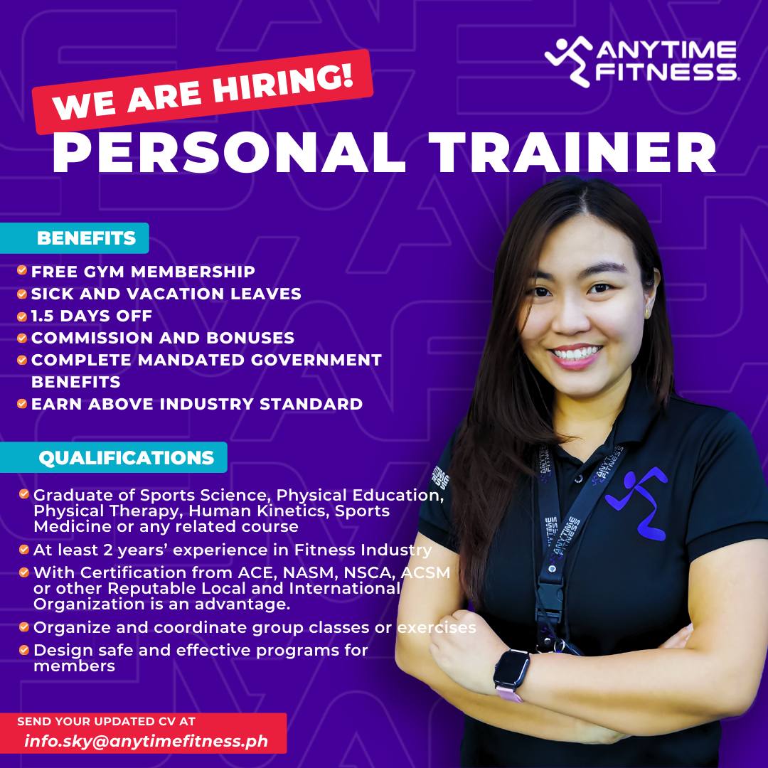 Anytime Fitness Pedro Gil Facebook ad: WE ARE HIRING!