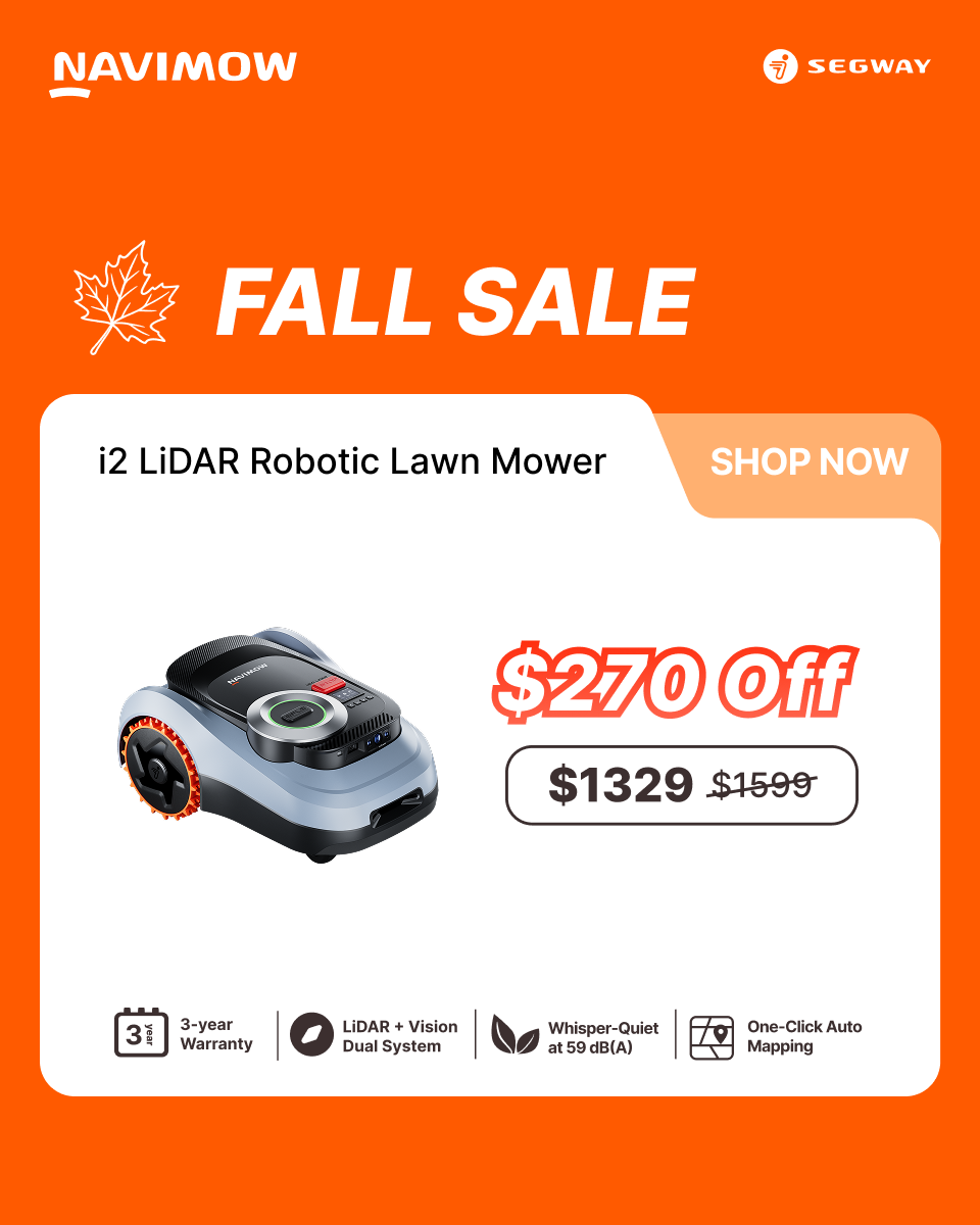 Segway Navimow Facebook ad: Fall Sale: Save $270 On i2 LiDAR