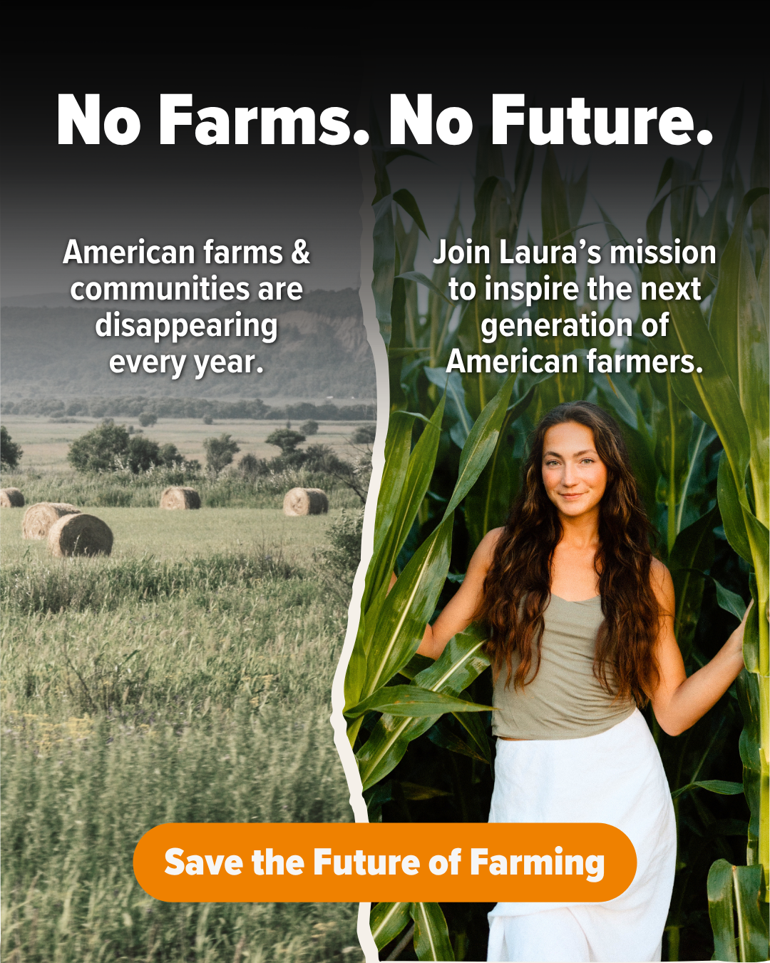 Laura Farms Facebook ad: Help Save the Future of Farming