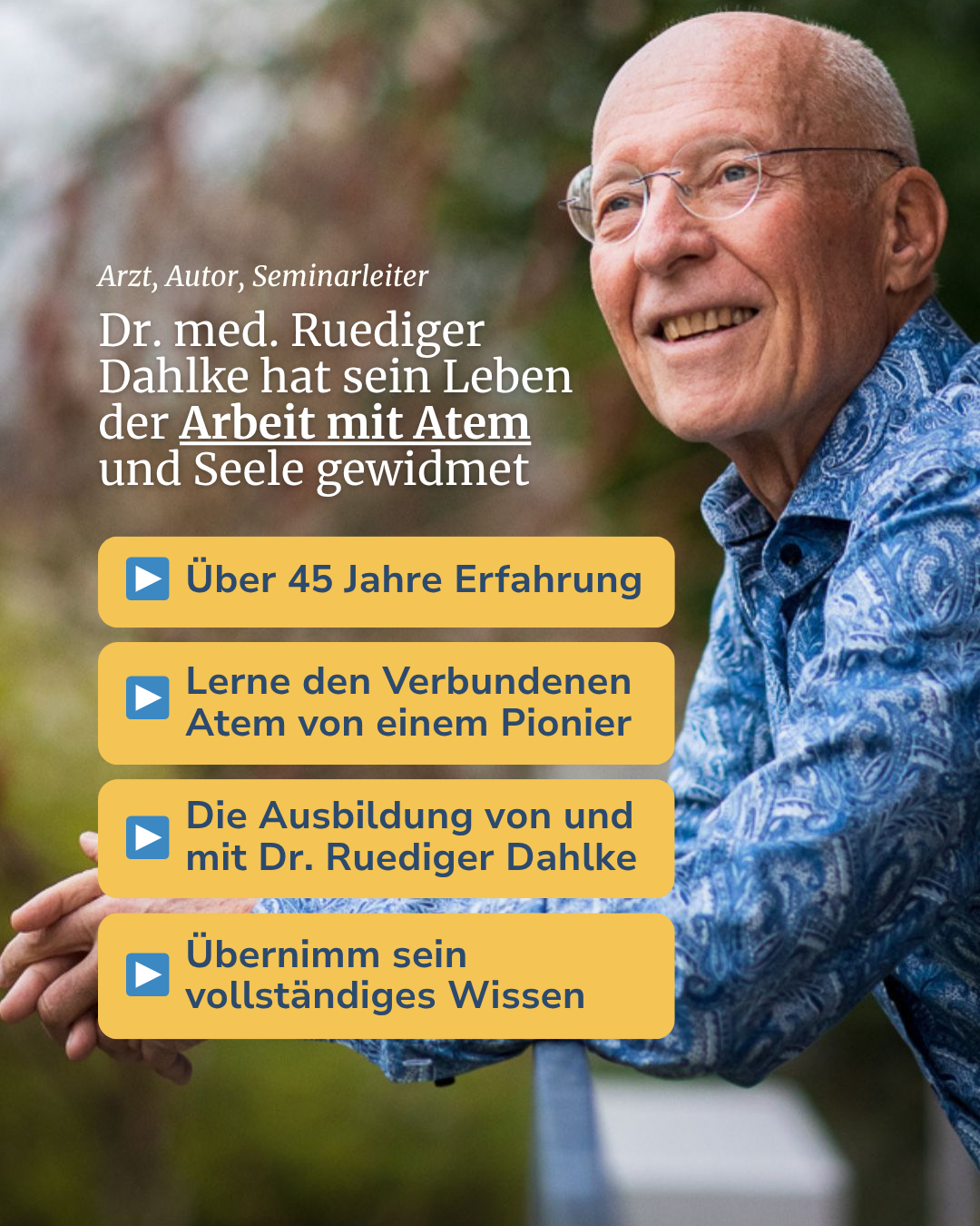 Dr. Ruediger Dahlke Facebook ad: Die große Ausbildung Therapeut:in Verbundener Atem nach…