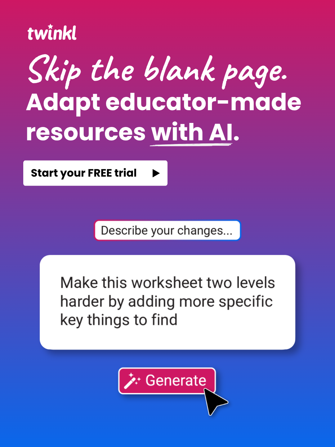 Twinkl Resources Facebook ad: Right Resource, Wrong Level? Fixed