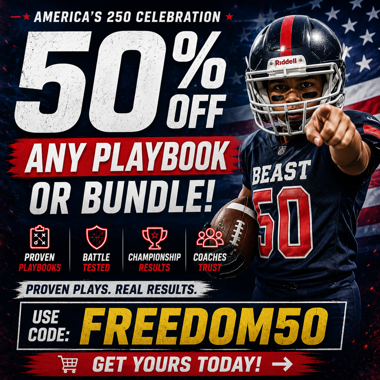 Beast Pod: A Youth Football Coaching Podcast Facebook ad