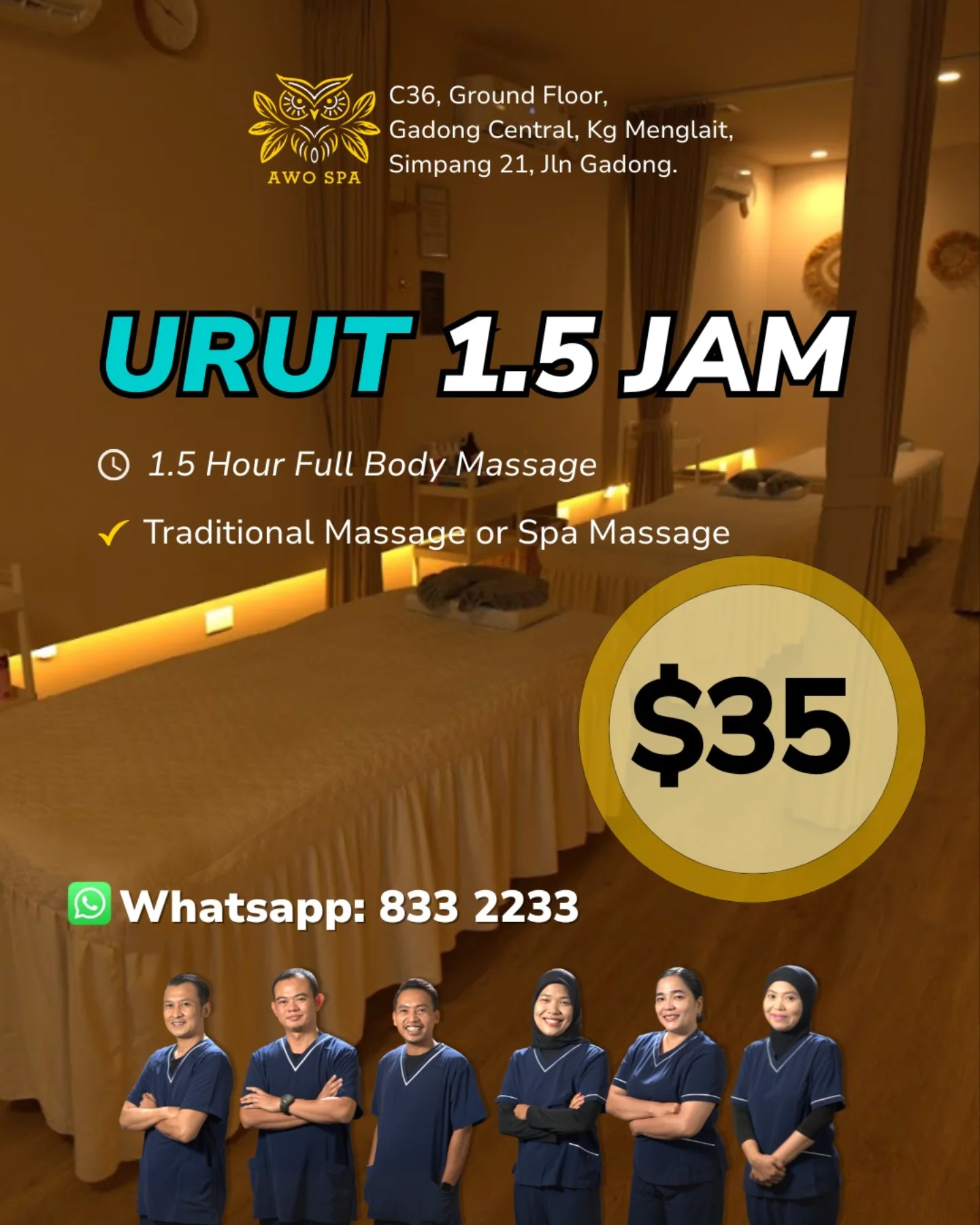 AWO SPA Brunei Facebook ad: 10am-11pm
