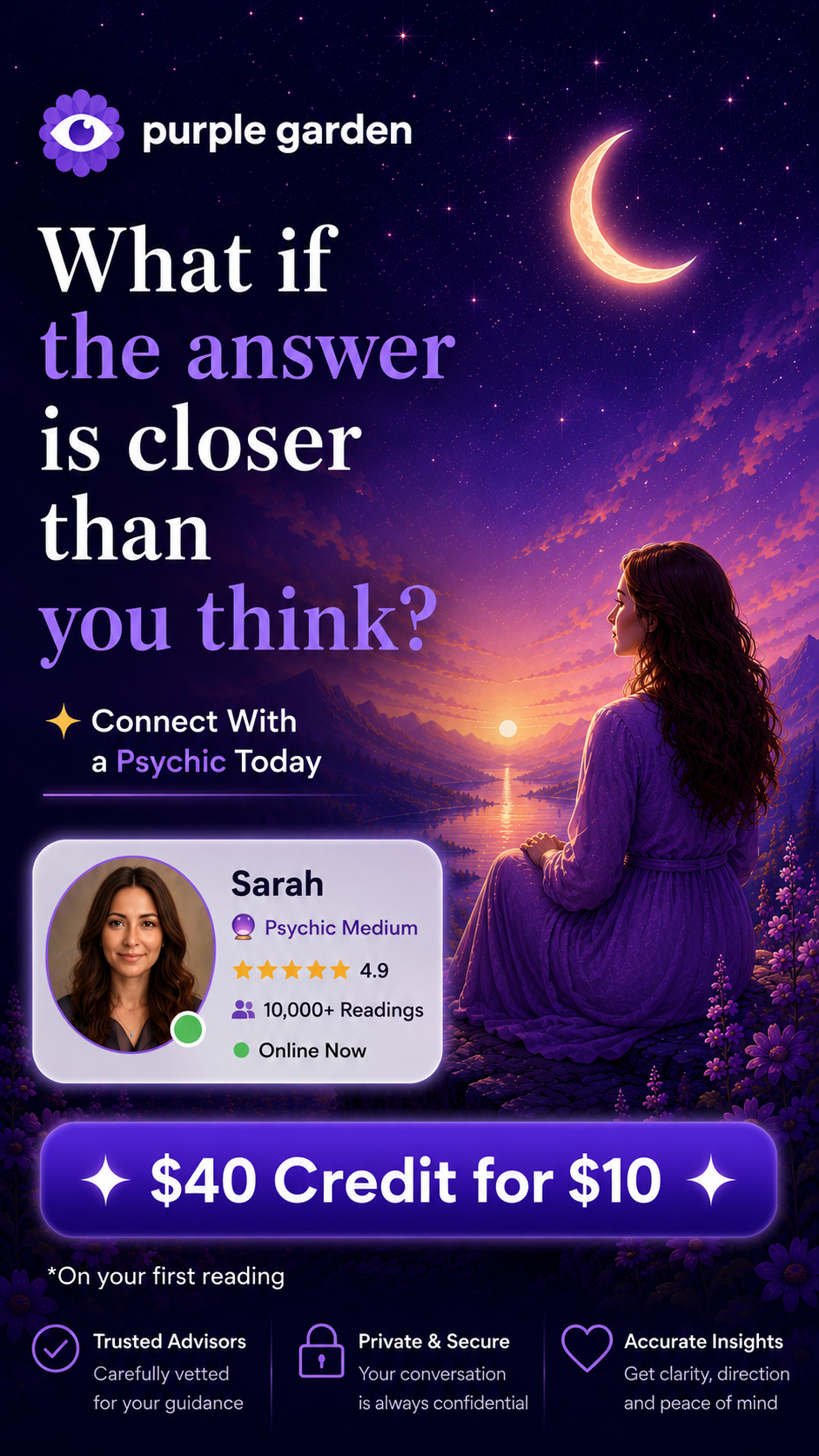 Purple Garden Facebook ad