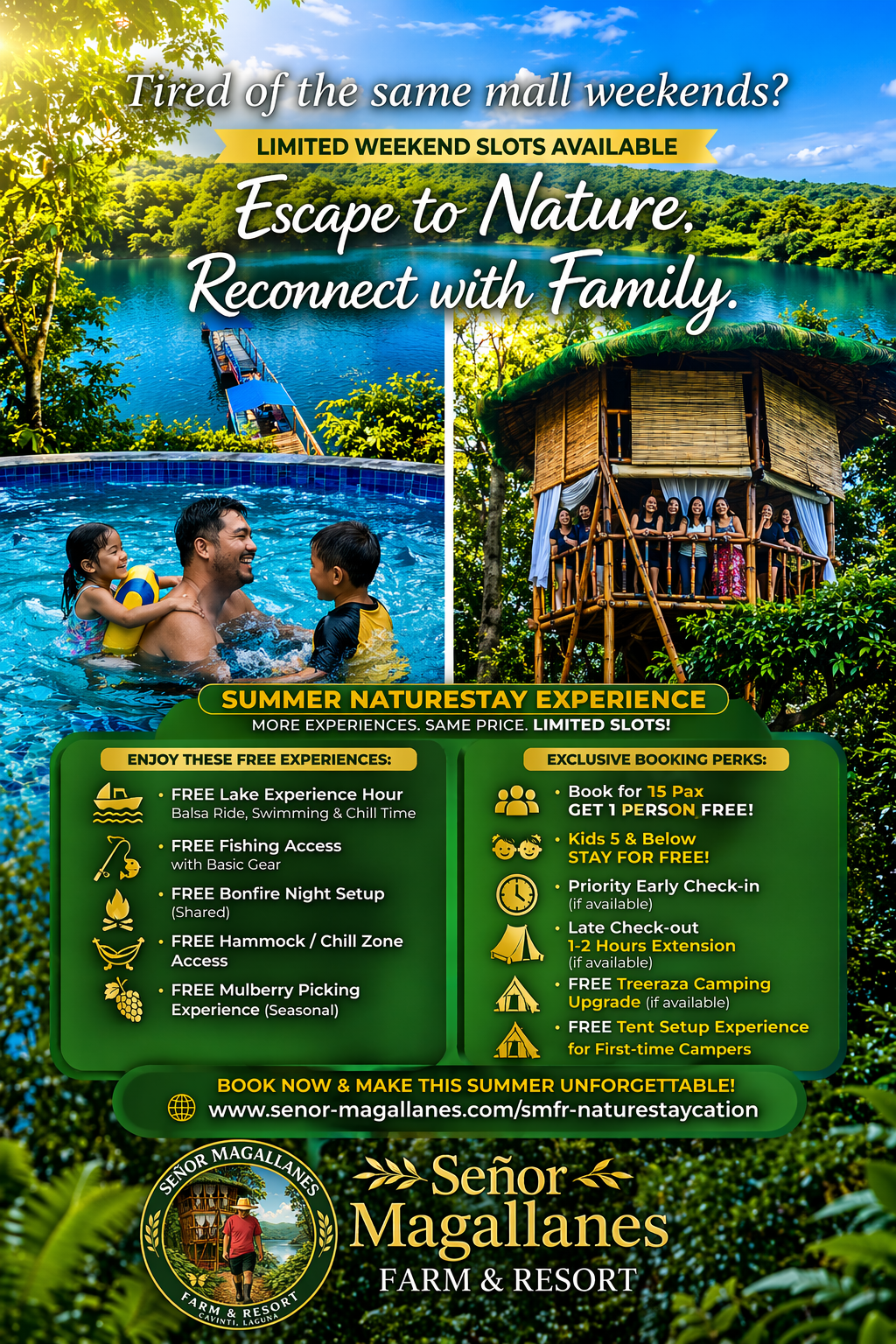 Señor Magallanes Farm and Resort Facebook ad: Private Family Staycation Near Manila