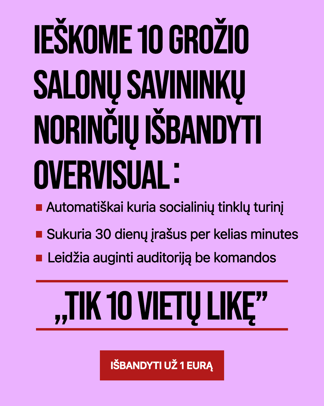 Overvisual Facebook ad