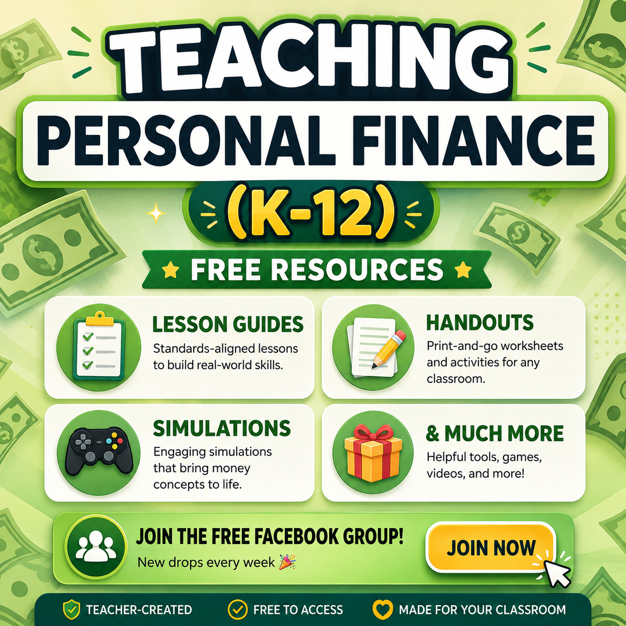 The Lyfe Course Facebook ad: Teaching Personal Finance (K-12)