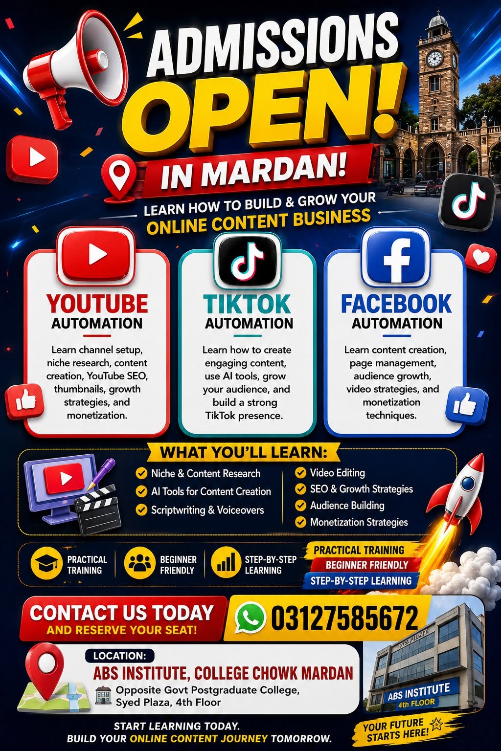 Adnan Khan Facebook ad: Youtube Automation Admissions Open in Mardan!**