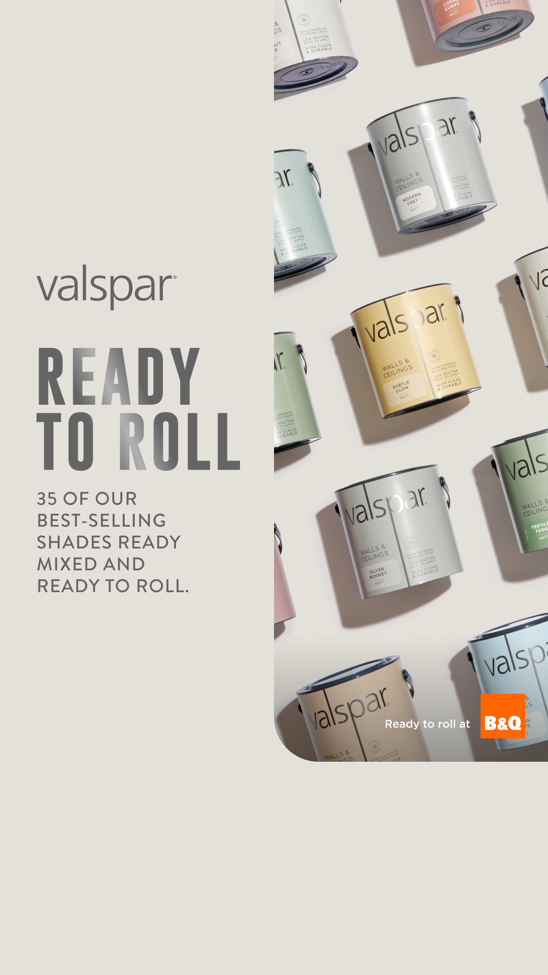 Valspar UK & Ireland Facebook ad: Ready mixed & ready to roll