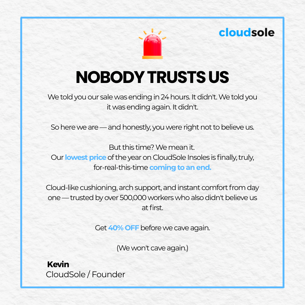 CloudSole Facebook ad