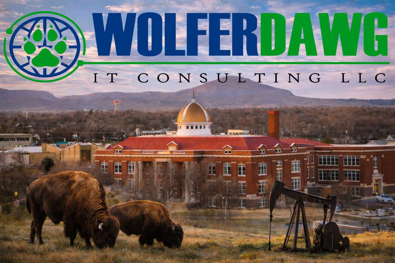 Wolferdawg IT Consulting Facebook ad: Managed IT Services and Microsoft 365 Security in Lawton…