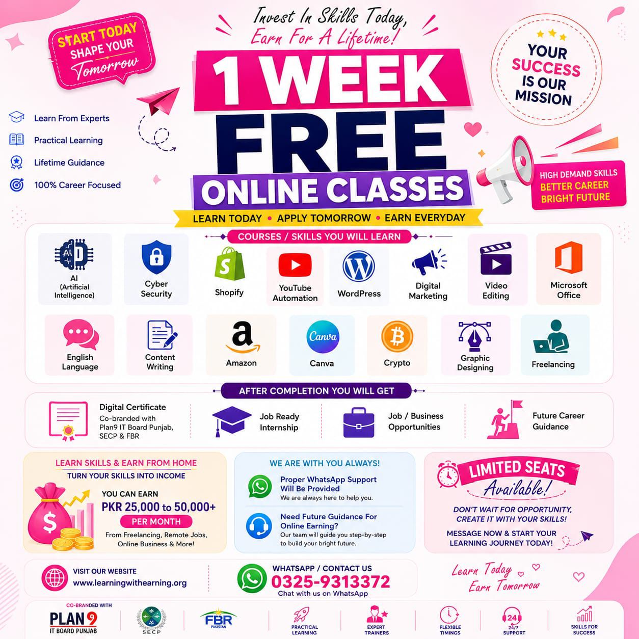 Elite knowledge Skills Training Facebook ad: ایک ہفتہ مفت آن لائن کلاسز