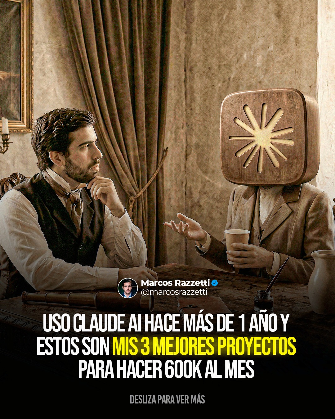 Marcos BlueHackers Facebook ad: Comentá CLAUDE y te envío los 3 proyectos…