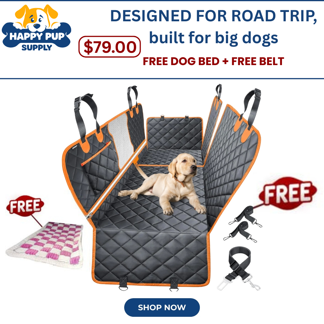 Happy pup supply Facebook ad: Converts to hammock, bench, or trunk cover