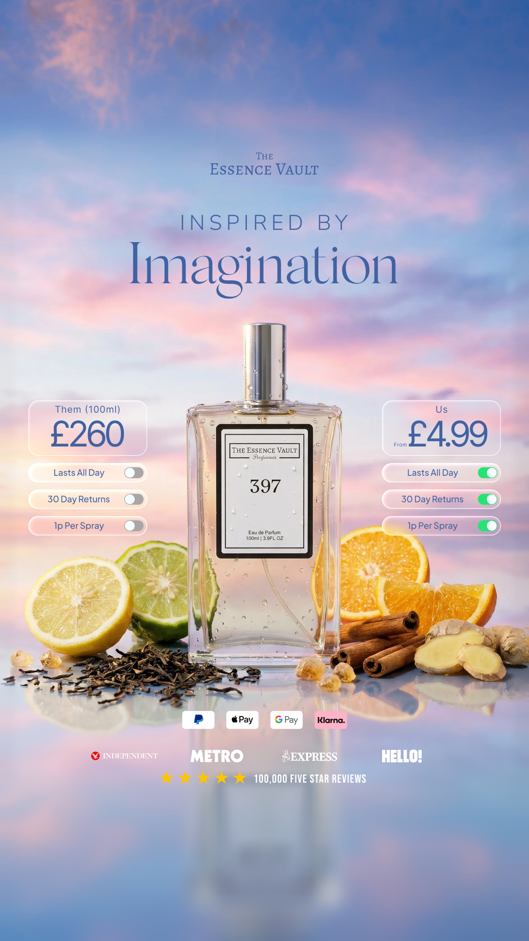 The Essence Vault Facebook ad from Feb 23, 2026