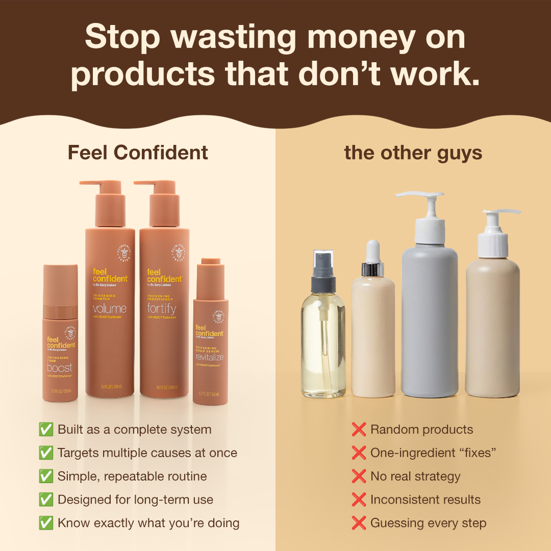 Feel Confident Facebook ad: Your Shampoo Might Be Damaging Your Hair