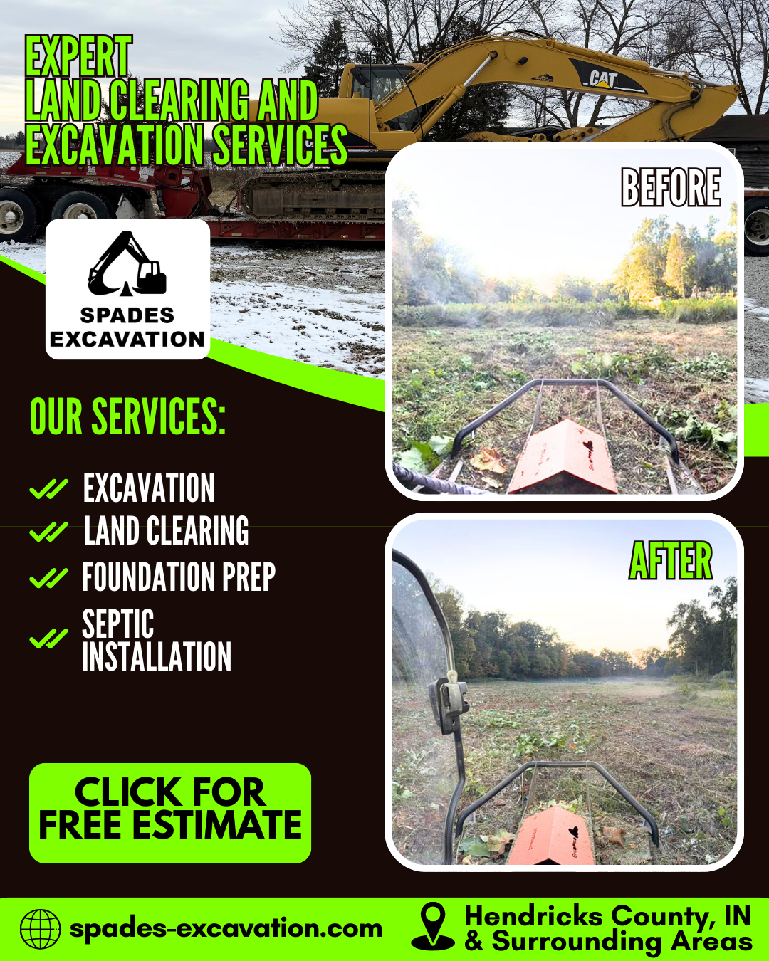 Spades Excavation, LLC Facebook ad: FREE ESTIMATE HERE!