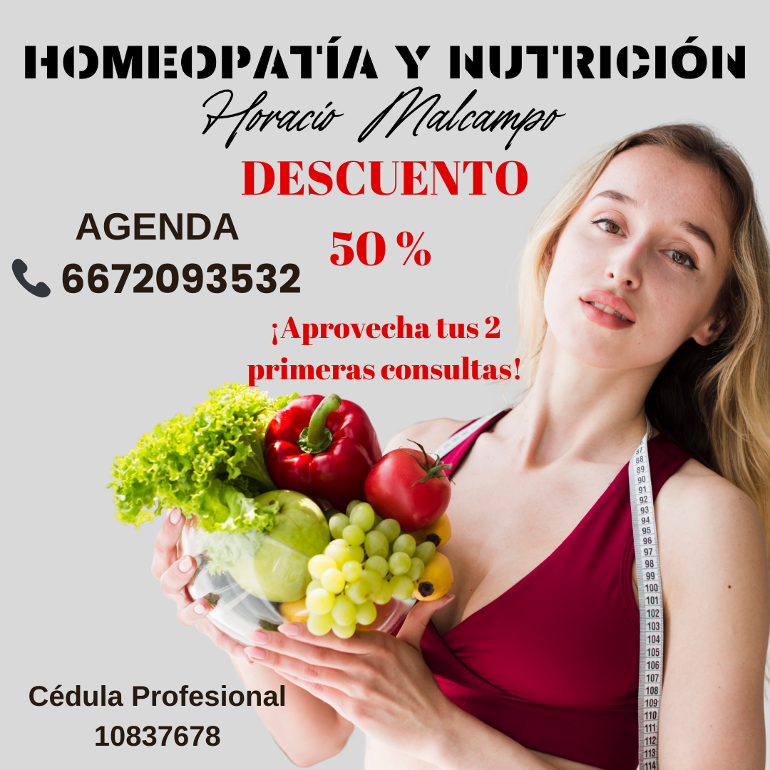 Homeopatía y Nutrición Facebook ad: 50% de descuento en consulta