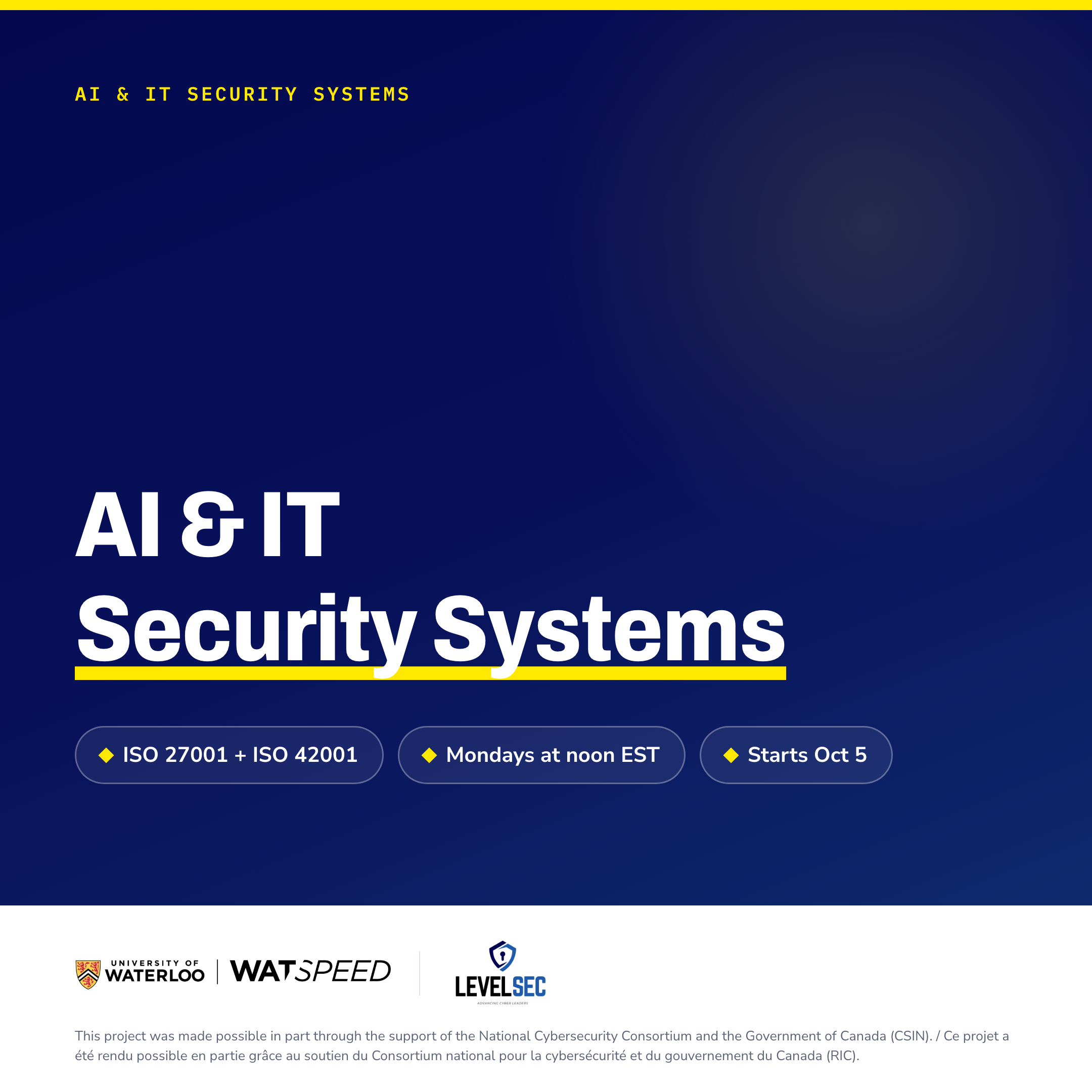 Digital Nova Scotia Facebook ad: AI & IT Security Systems course