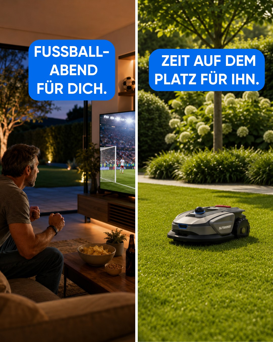 Sunseeker Germany Facebook ad: Wenn's abends wieder später wird: Schlaf aus.