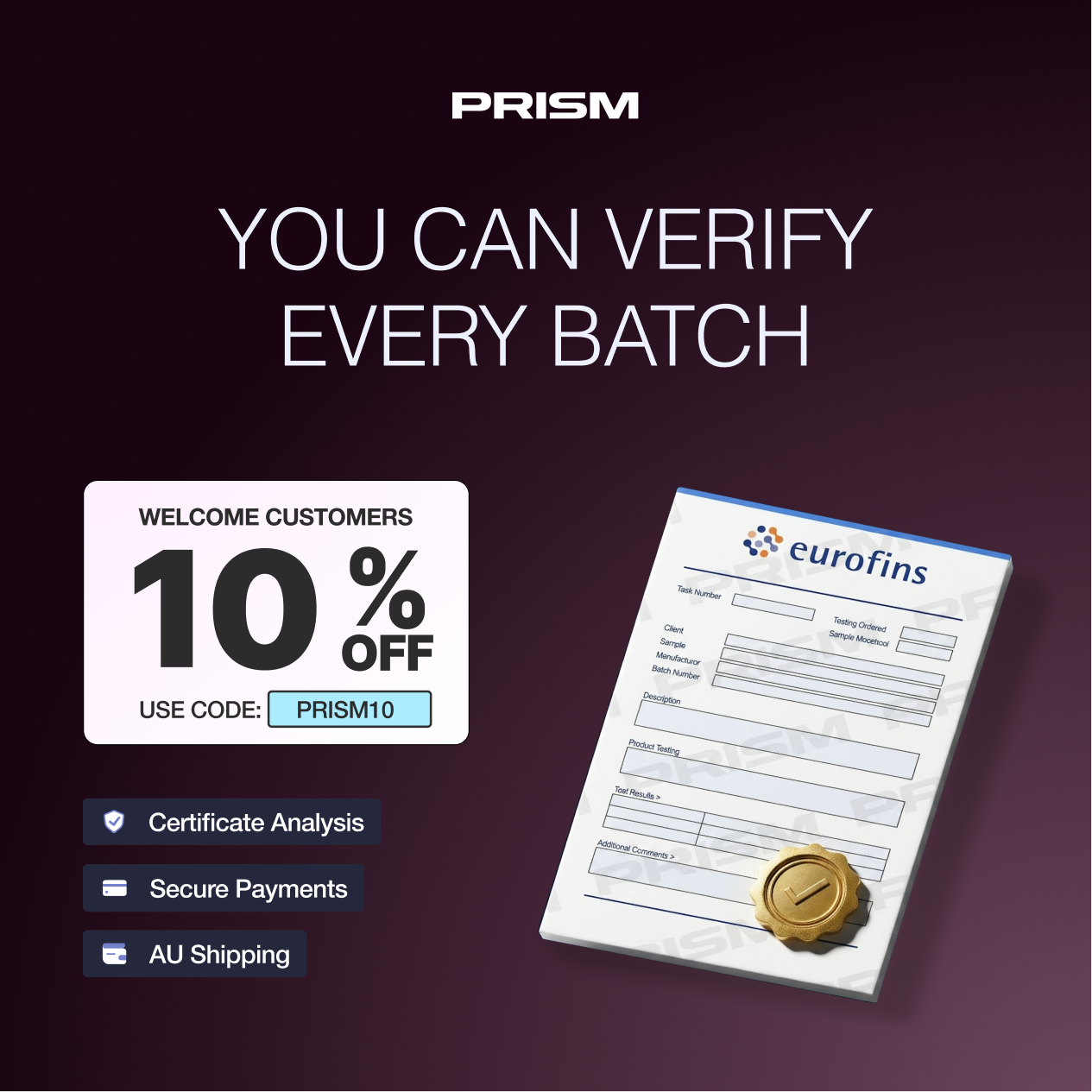Prism Labs Facebook ad: Explore Research Materials