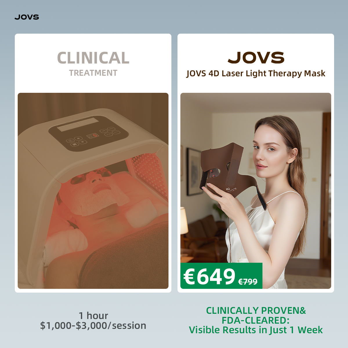 JOVS Europe Facebook ad: Save Thousands on Skincare