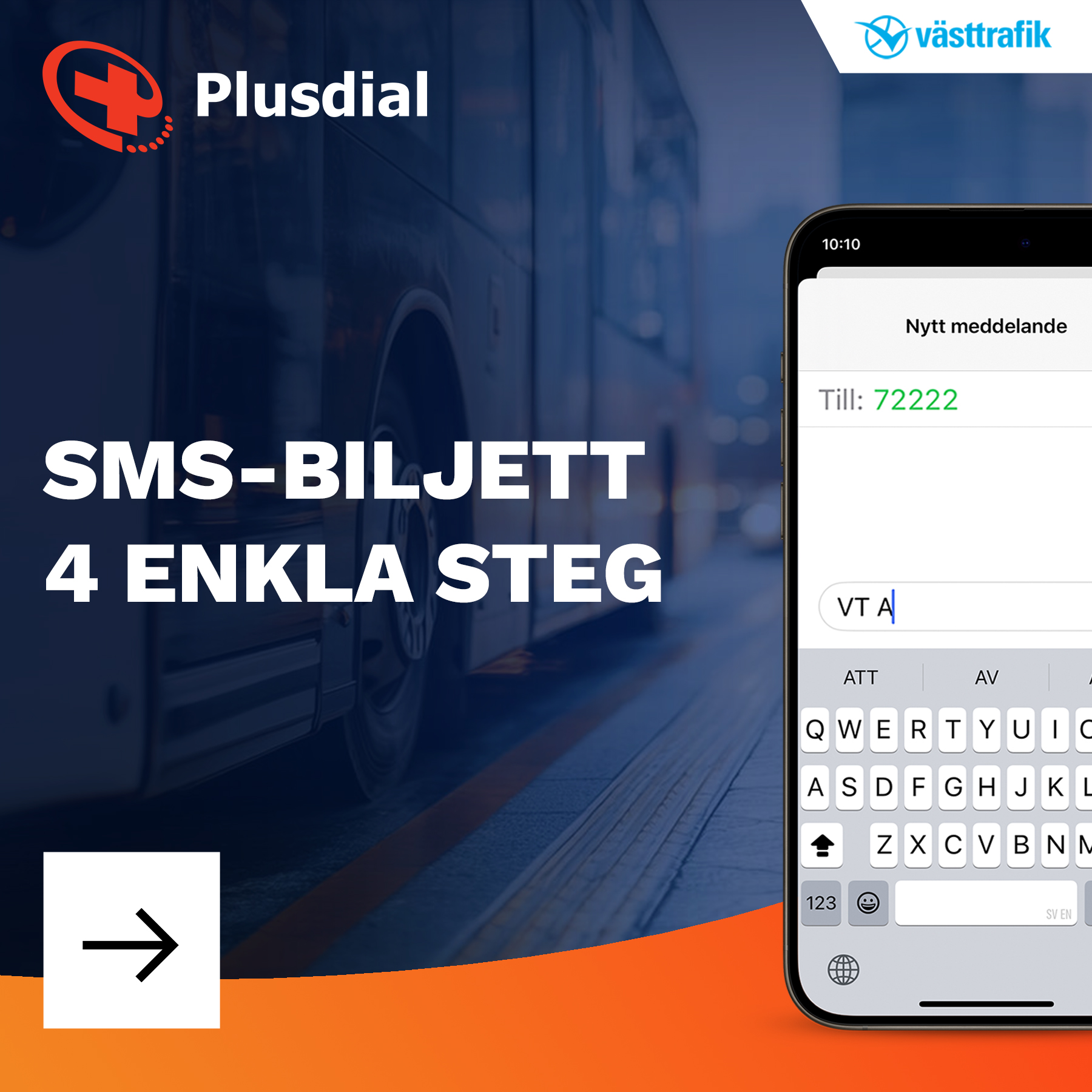 Plusdial Sverige Facebook ad: Köp SMS biljett under 1 minut!