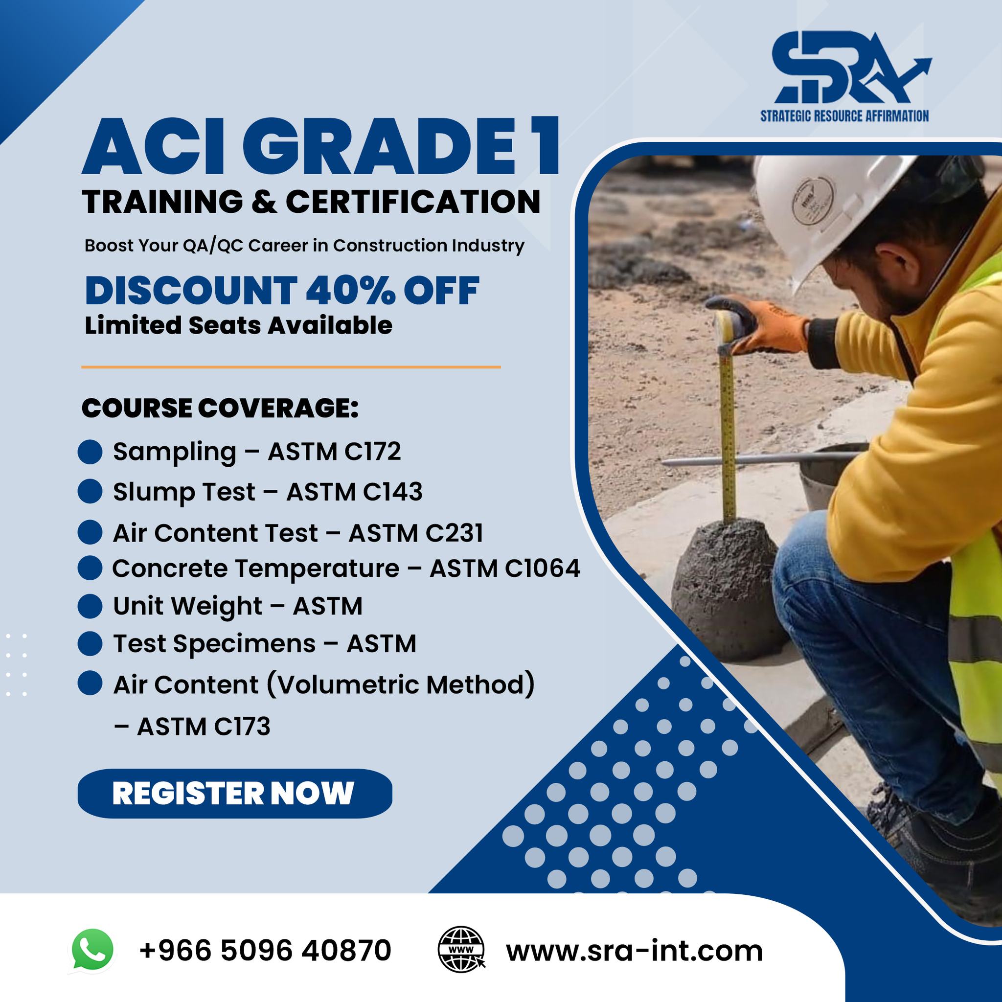 Strategic Resource Affirmation Facebook ad: Become an ACI Grade 1 Certified Concrete Fieldβ¦