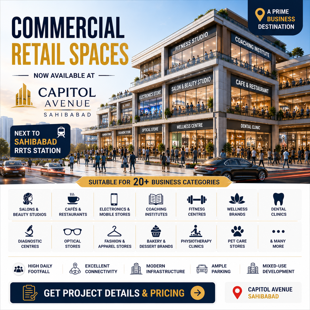 Property Flix India Facebook ad: Commercial Retail Spaces Available