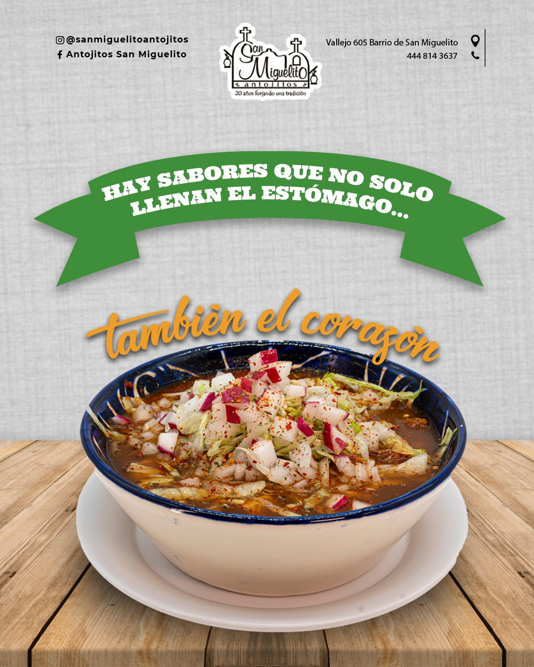 Antojitos San Miguelito Facebook ad: El buen sazón y cariño y están servidos…