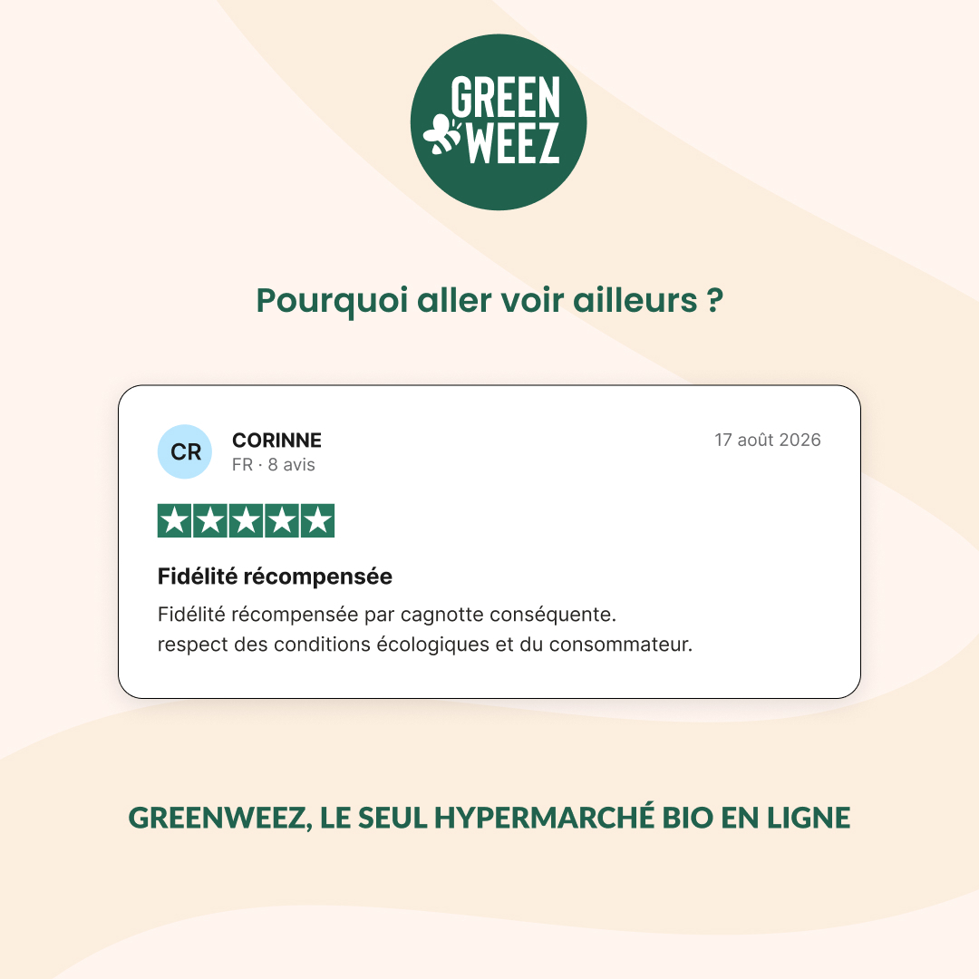 Greenweez.com Facebook ad: Noté Excellent par +100 000 clients